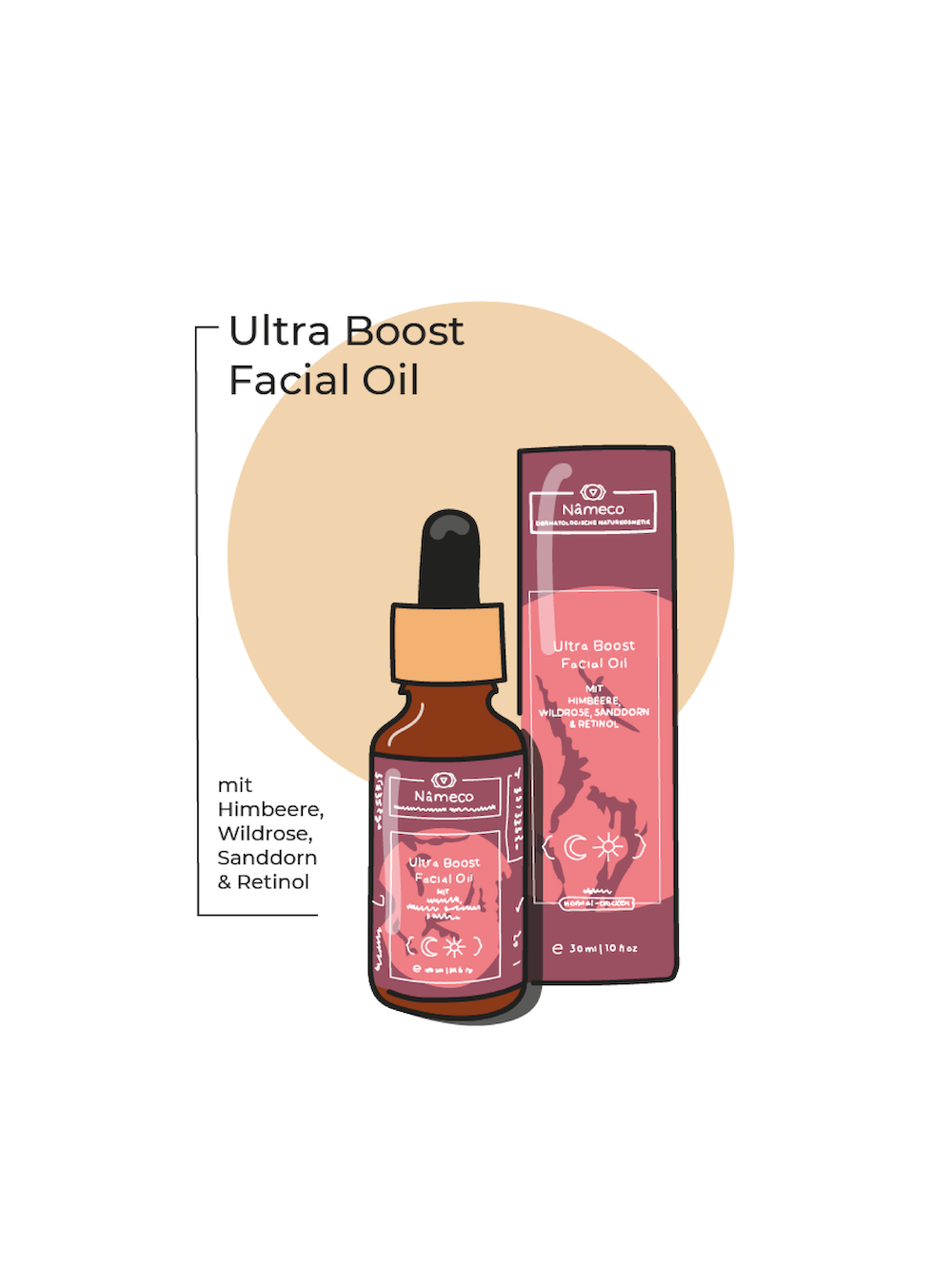 Ultra Boost Facial Oil mit Himbeere, Wildrose, Sanddorn & Retinol